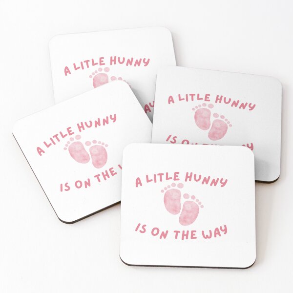 Item preview, A Little Hunny Is On The Way Cute Pink Baby Feet designed and sold by PrintMomCL.