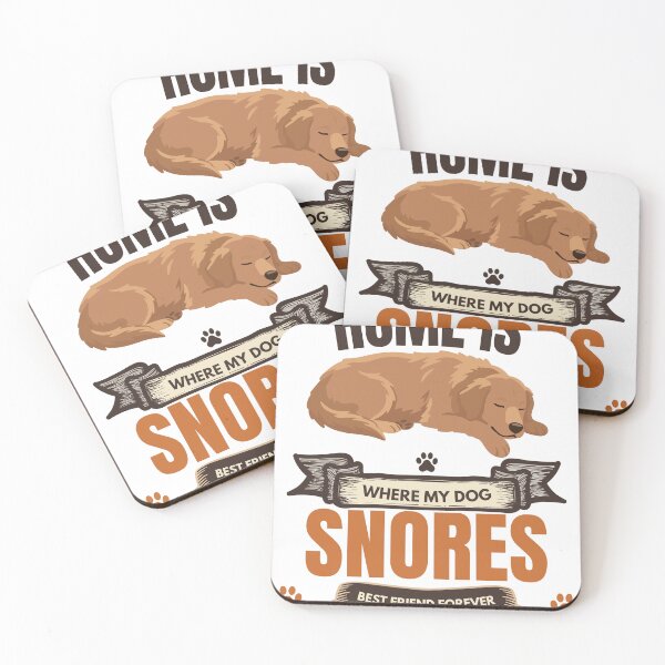 Item preview, Home Is Where My Dog Snores Funny Golden Retriever Vintage T-Shirt designed and sold by Uvclick.