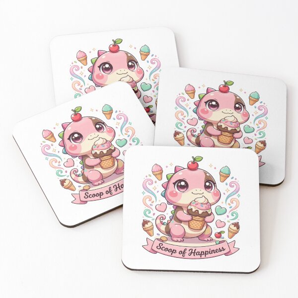 Item preview, Scoop of Happiness Kawaii Baby Dinosaur Ice Cream T-Shirt – Cute Pastel Dessert Art Gift for Dinosaur Lovers & Kawaii Fans designed and sold by GemBob Creations.
