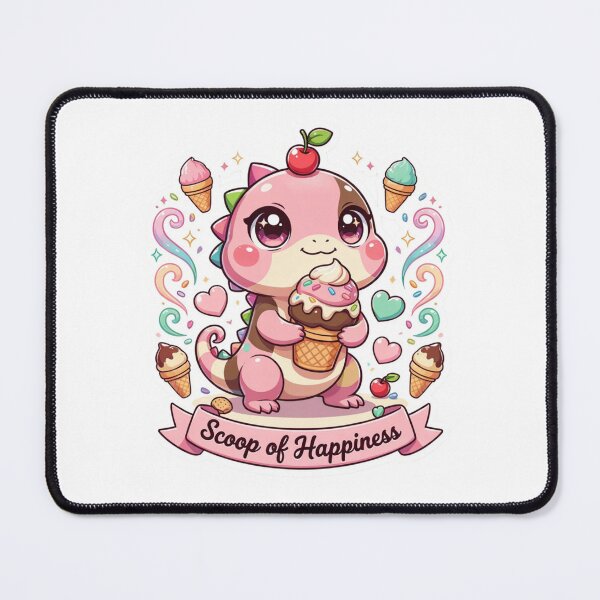 Item preview, Scoop of Happiness Kawaii Baby Dinosaur Ice Cream T-Shirt – Cute Pastel Dessert Art Gift for Dinosaur Lovers & Kawaii Fans designed and sold by GemBob Creations.