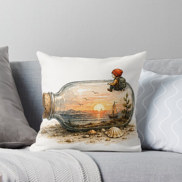 Item preview, Tiny Explorer Watching a Sunset Inside a Bottle designed and sold by Sara-Ai.