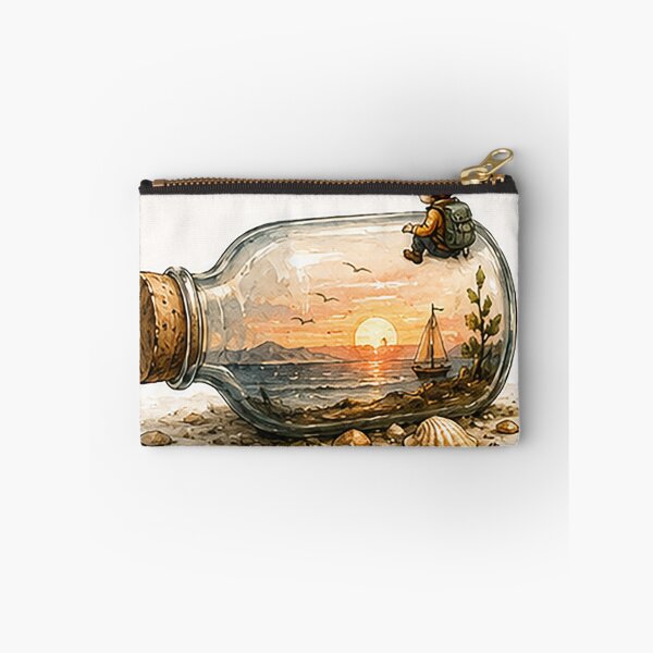 Item preview, Tiny Explorer Watching a Sunset Inside a Bottle designed and sold by Sara-Ai.