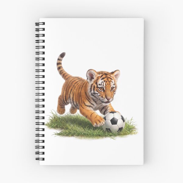 Item preview, Tiger Cub Playing Soccer designed and sold by Helenaphotoart.