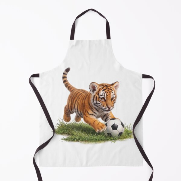 Item preview, Tiger Cub Playing Soccer designed and sold by Helenaphotoart.