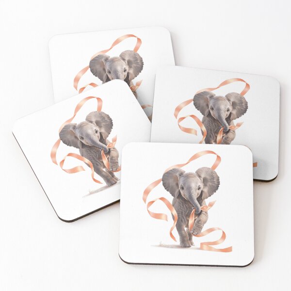 Item preview, Baby Elephant Playing with a Ribbon designed and sold by Helenaphotoart.