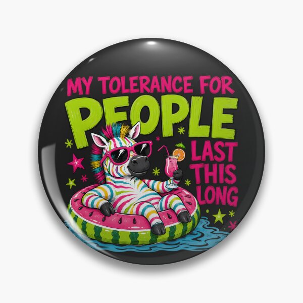 Item preview, Funny Summer Zebra - My Tolerance For People Last This Long designed and sold by legendaryskins.