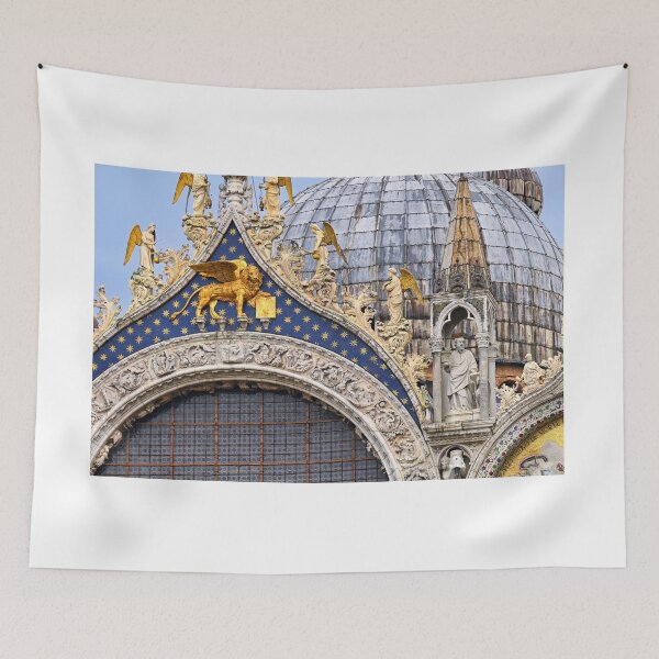 Item preview, Saint Mark Basilica dome detail, golden the Lion of St.Mark, byzantine and gothic architectures in Venice, Italy designed and sold by goceris.