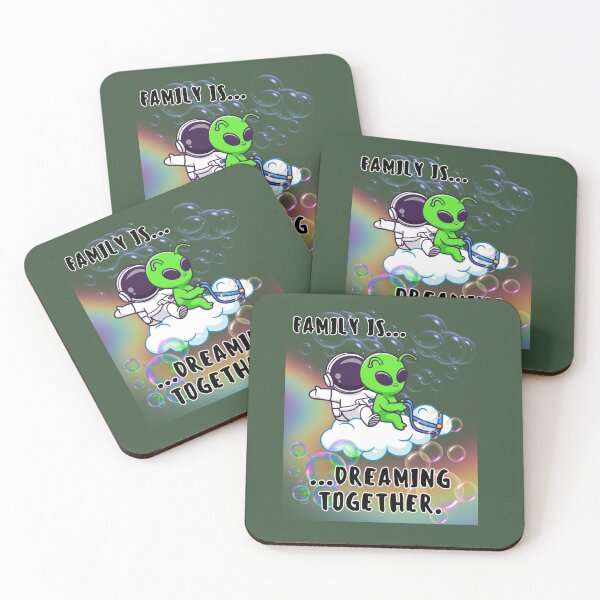 Item preview, Family Is Dreaming Together Cute Astronaut and Alien Design designed and sold by AhmadAnnaPrints.