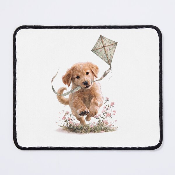 Item preview, Golden Puppy Flying a Kite designed and sold by Helenaphotoart.