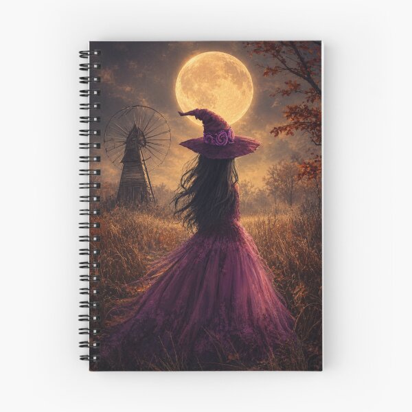 Item preview, Moonlit Autumn Witch | Purple Fantasy Dress | Enchanted Harvest Night Art designed and sold by WhimsyWink.