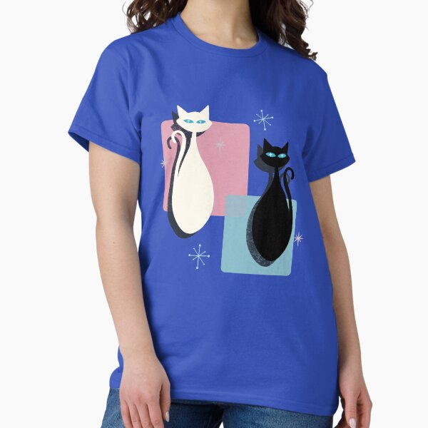 Artikel-Vorschau von Jazzy Midcentury Modern Black And White Zusammenfassung Katzen, designt und verkauft von BunnyThePainter.