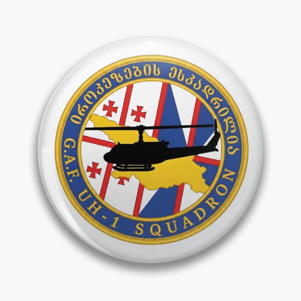 Item preview, Georgian Air Force UH-1 Iroquois Helicopter Squadron Patch designed and sold by CharlieDesings.