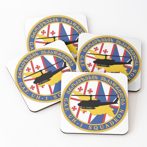 Item preview, Georgian Air Force UH-1 Iroquois Helicopter Squadron Patch designed and sold by CharlieDesings.