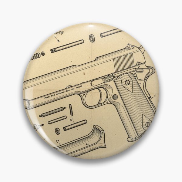 Item preview, Mechanical exploded view of a handgun designed and sold by Halbeskilo.