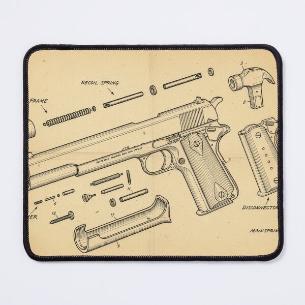 Item preview, Mechanical exploded view of a handgun designed and sold by Halbeskilo.