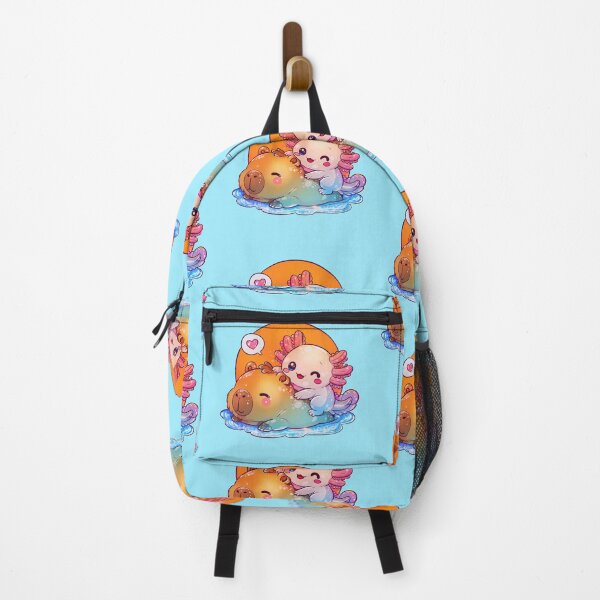 Item preview, Cute Axolotl Hugging Capybara | Kawaii Animal Sticker | Adorable Pastel Cartoon Art designed and sold by marlenaki.