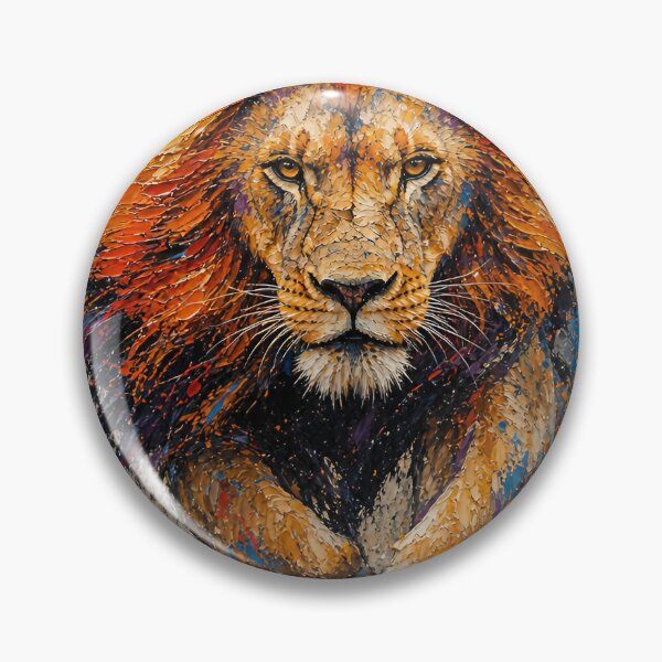 Item preview, Running Lion Abstract Art,  Colorful Impasto Wildlife Design designed and sold by Jandedan.