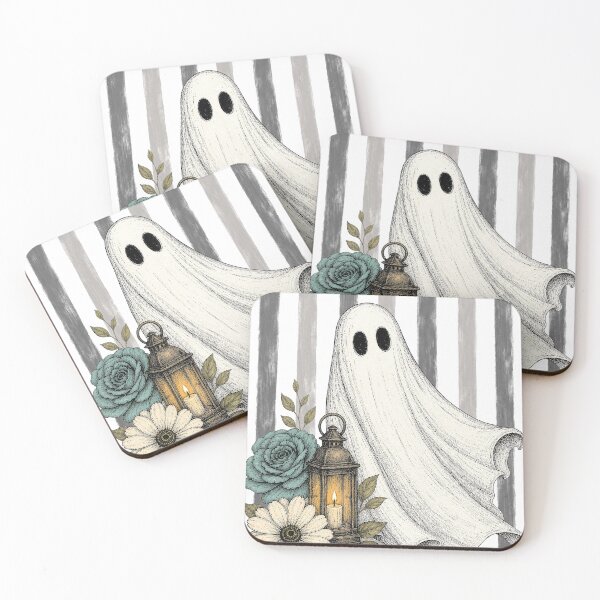 Item preview, Vintage Boho Floral Ghost Lantern Botanical Halloween designed and sold by PixelPressArt.