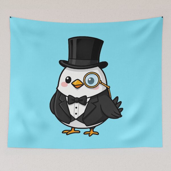 Item preview, Bird With Top Hat, Dapper Bird Lover Gift designed and sold by WrenAndWhimsy.