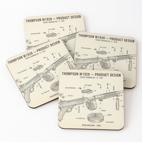 Item preview, Thompson M1928 – Technical exploded view designed and sold by Halbeskilo.