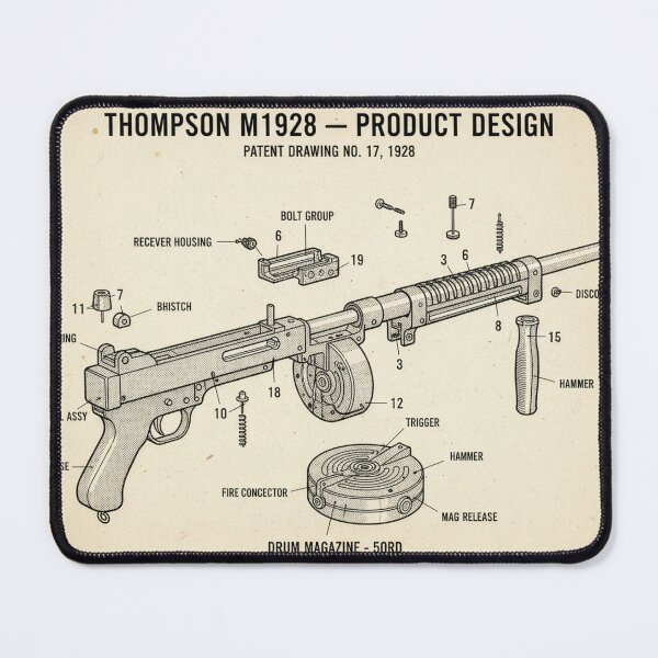 Item preview, Thompson M1928 – Technical exploded view designed and sold by Halbeskilo.