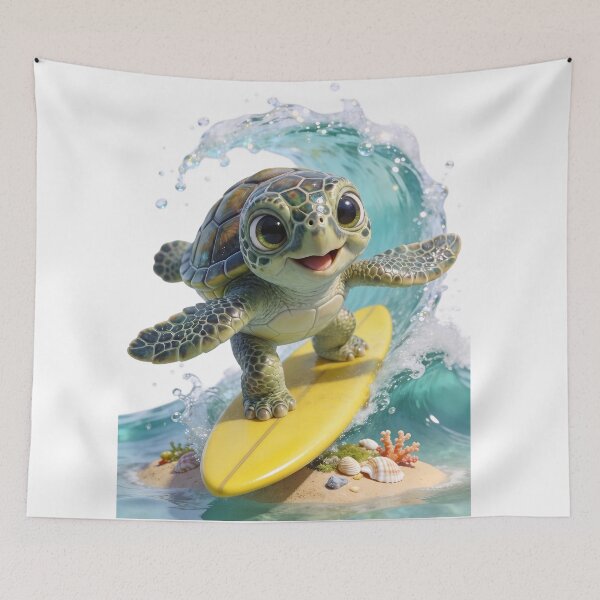 Item preview, Happy Turtle Riding a Big Wave designed and sold by Helenaphotoart.