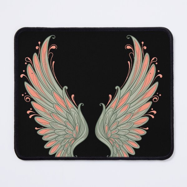 Item preview, Fallen Wings, Coral and Sage Illustrated Wings designed and sold by WrenAndWhimsy.