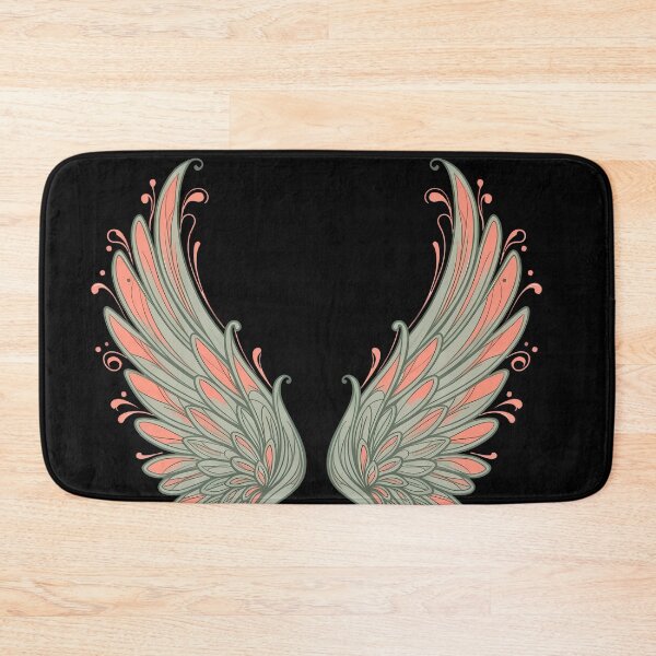 Item preview, Fallen Wings, Coral and Sage Illustrated Wings designed and sold by WrenAndWhimsy.