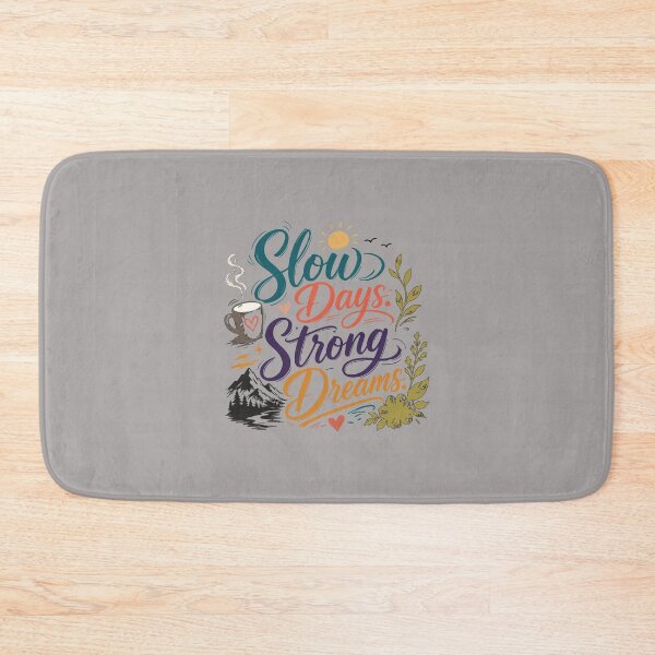Item preview, Slow Days Strong Dreams | Inspirational Minimalist Typography Design designed and sold by Amsafjol.