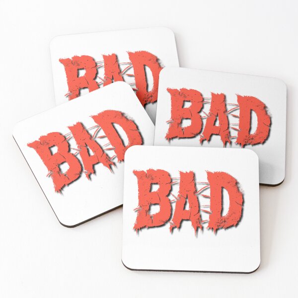 Item preview, BAD - Red Stitched Grunge & Edgy Typography Art designed and sold by Velouria Universe.