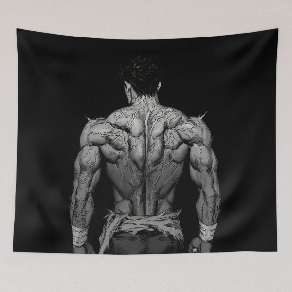 Item preview, Monochrome Muscular Anime Warrior Back View Illustration designed and sold by Sergii Davydenko.