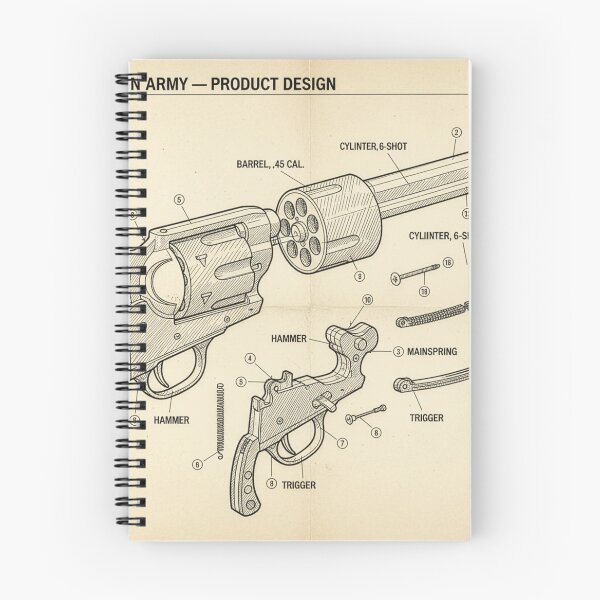 Item preview, Colt Single Action Army – Technical Exploded View designed and sold by Halbeskilo.
