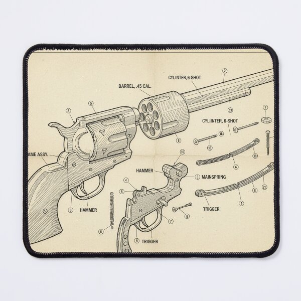 Item preview, Colt Single Action Army – Technical Exploded View designed and sold by Halbeskilo.