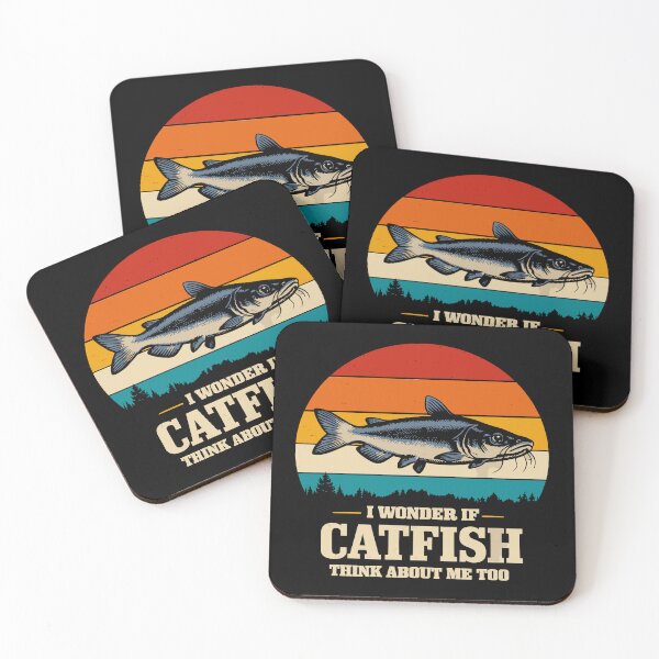 Item preview, I Wonder If Catfish Think About Me Too - Retro Fishing Art designed and sold by BendyBeasts.
