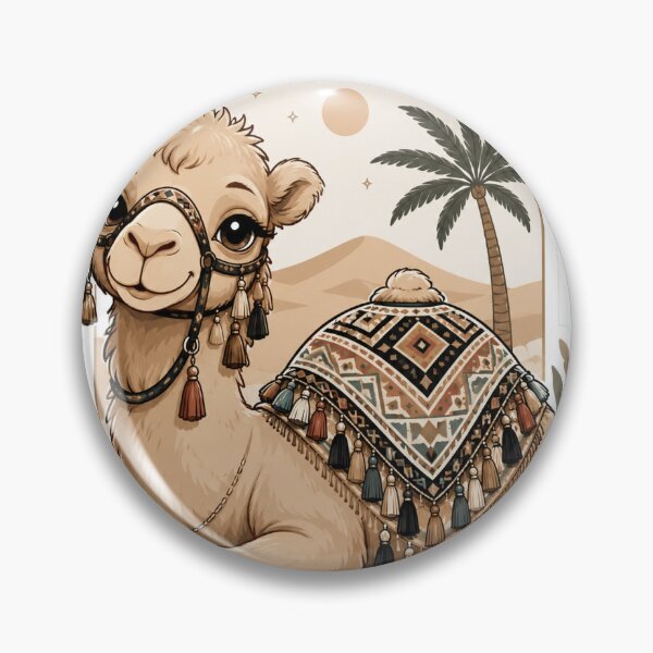 Item preview, Cute Boho Camel Sticker | Premium Desert Aesthetic | Kawaii Camel with Tribal Saddle designed and sold by DesertInkArt.