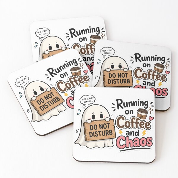 Item preview, Do Not Disturb Ghost Sticker | Funny Coffee and Chaos Quote designed and sold by BLOOMVELLE.
