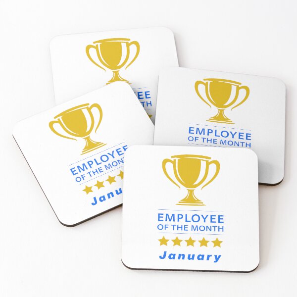 Item preview, January Employee Of The Month Gold Trophy Stars | Work Appreciation Award designed and sold by WayOutWorks.