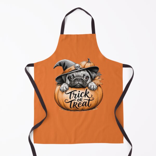Item preview, Cute Halloween Pug Witch Trick or Treat Pumpkin designed and sold by MythicMood.