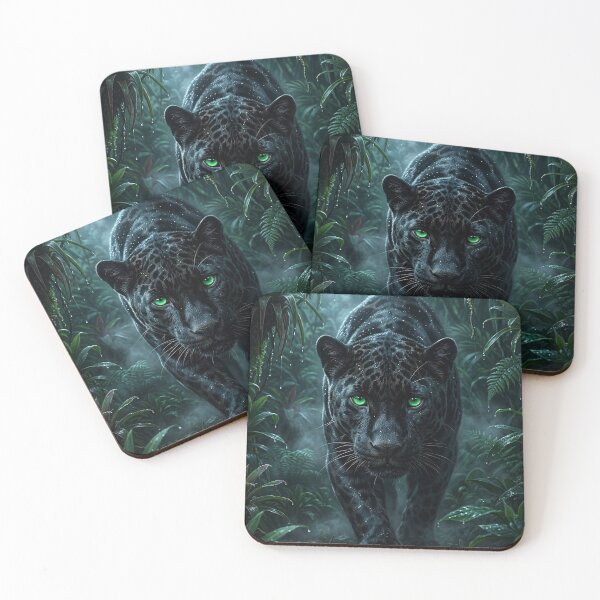 Item preview, Black Jaguar in Misty Jungle Art designed and sold by ice-apparel.