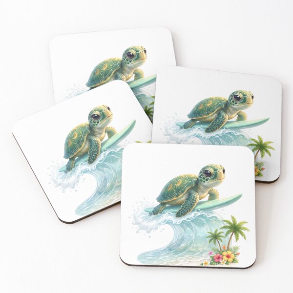 Item preview, Surfing Sea Turtle on a Tropical Wave designed and sold by Helenaphotoart.