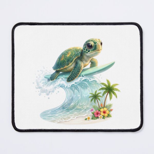 Item preview, Surfing Sea Turtle on a Tropical Wave designed and sold by Helenaphotoart.