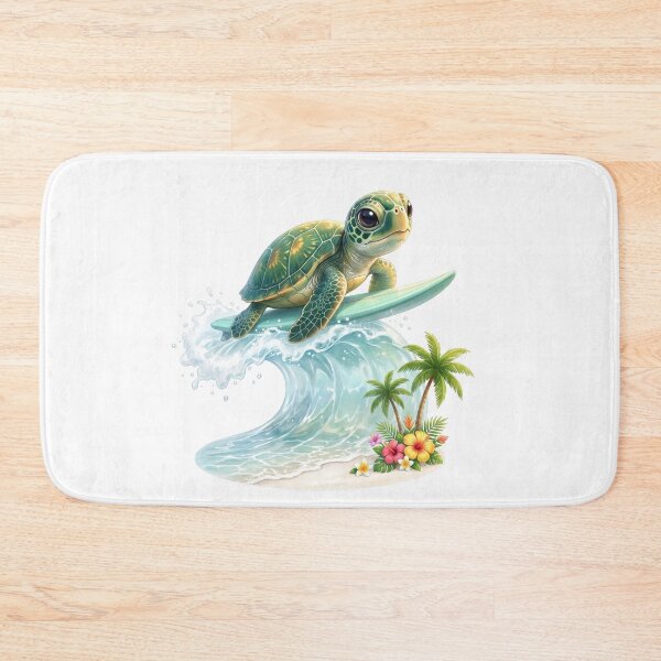 Item preview, Surfing Sea Turtle on a Tropical Wave designed and sold by Helenaphotoart.