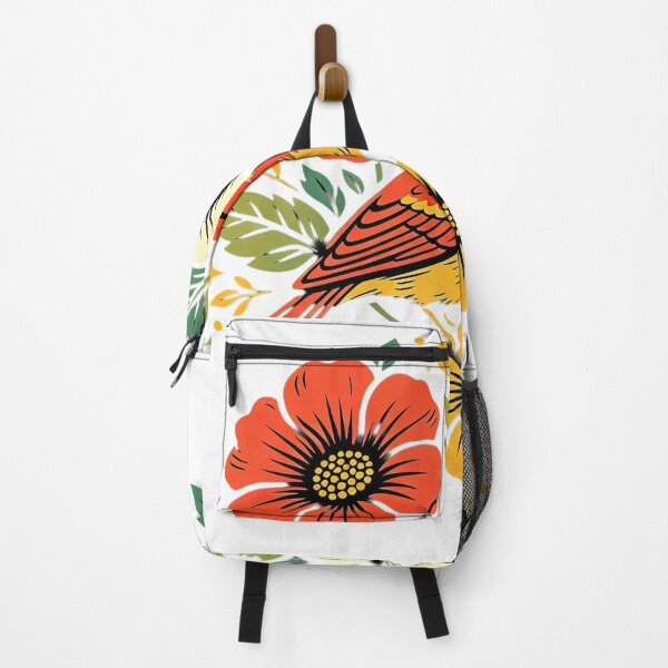 Item preview, Colorful Songbird with Wildflowers Vintage Botanical Illustration designed and sold by MintvexaDesign.