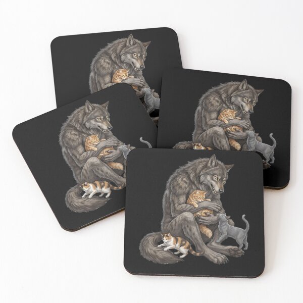 Item preview, Werewolf plays with cute cats. designed and sold by ReneMM.