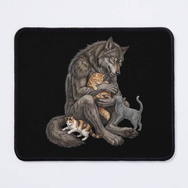 Item preview, Werewolf plays with cute cats. designed and sold by ReneMM.