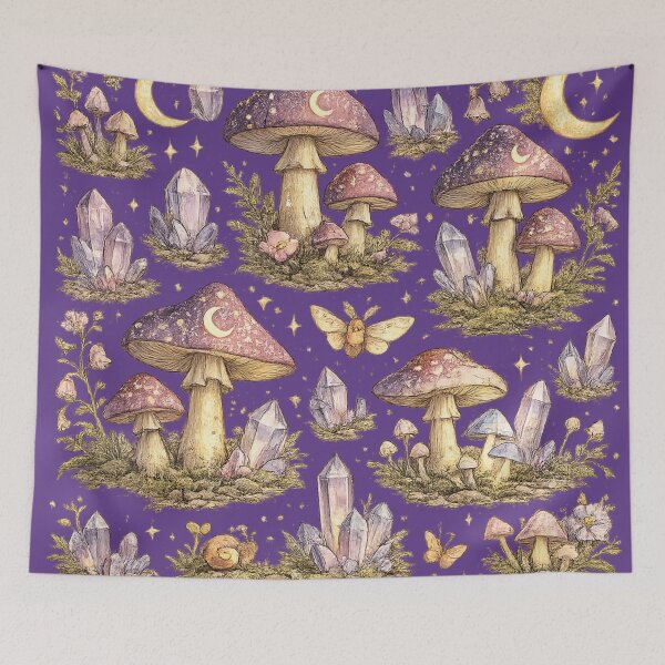 Item preview, Enchanted Magic Mushrooms | Fantasy Woodland Botanical Illustration | Fairycore & Cottagecore Art designed and sold by AvalonTshirts.