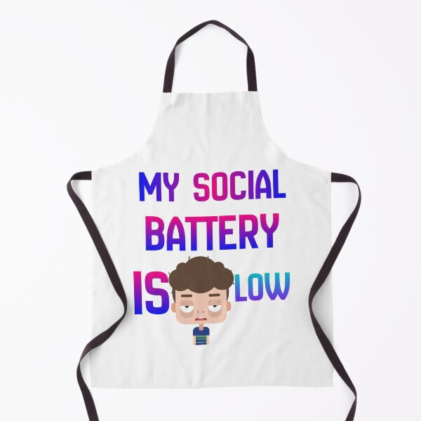 Item preview, My Social Battery Is Low Funny Introvert Cartoon Design designed and sold by Fatma Creates.