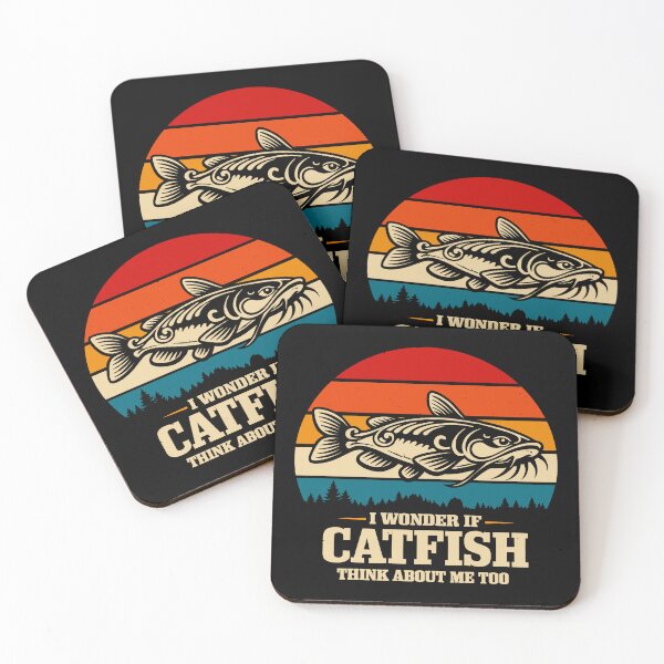 Item preview, I Wonder If Catfish Think About Me Too - Retro Fishing Art designed and sold by BendyBeasts.