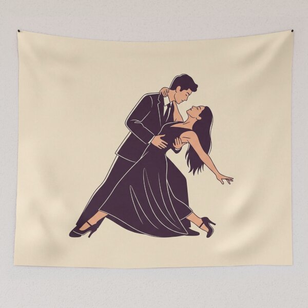 Item preview, Passionate Tango Dance Illustration - Modern Minimalist Wall Art designed and sold by TheDenimArt.