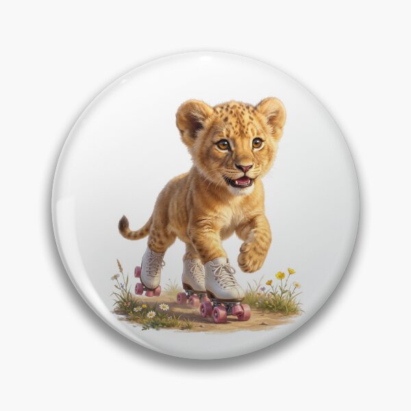 Item preview, Lion Cub on Roller Skates designed and sold by Helenaphotoart.